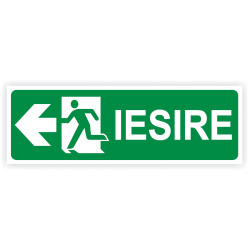 Indicator semnalizare Iesire in caz de urgenta Stanga, PVC, 30 x 10 cm