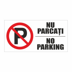Indicator semnalizare Nu parcati, PVC, 40 x 20 cm