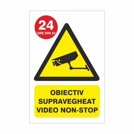 Indicator semnalizare Supraveghere video, PVC, 30 x 20 cm