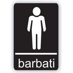 Indicator semnalizare Toaleta barbati, PVC, 14 x 10 cm