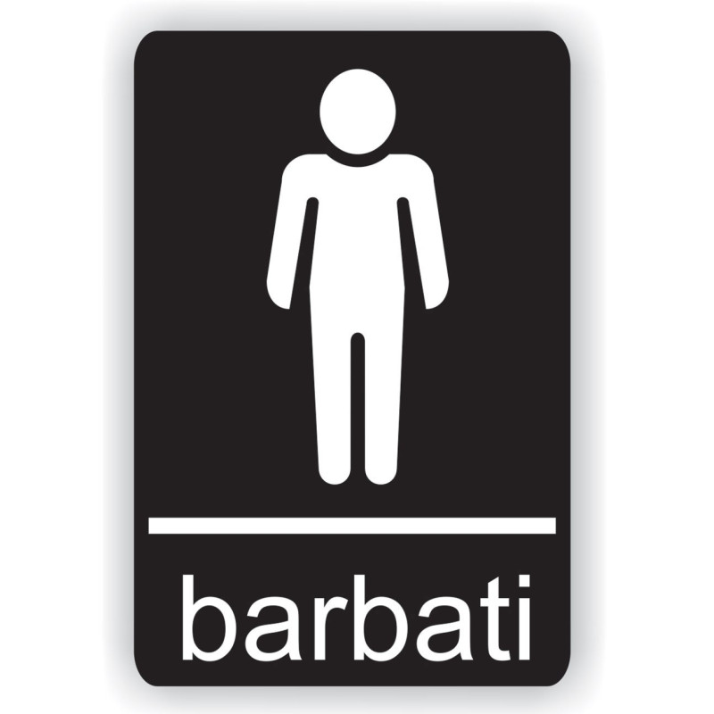 Indicator semnalizare Toaleta barbati, PVC, 14 x 10 cm