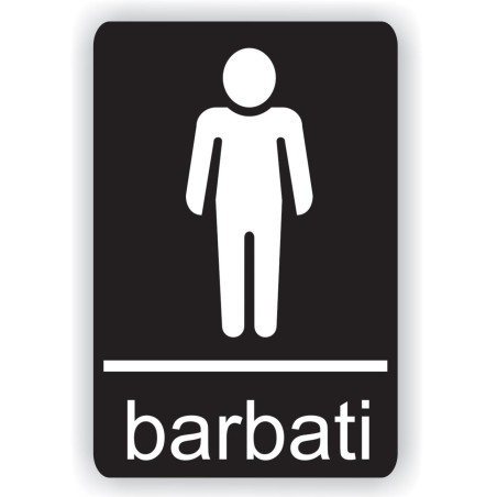 Indicator semnalizare Toaleta barbati, PVC, 14 x 10 cm