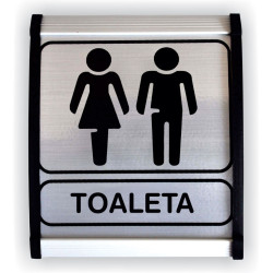 Indicator semnalizare Toaleta mixta, aluminiu, 12 x 10 cm