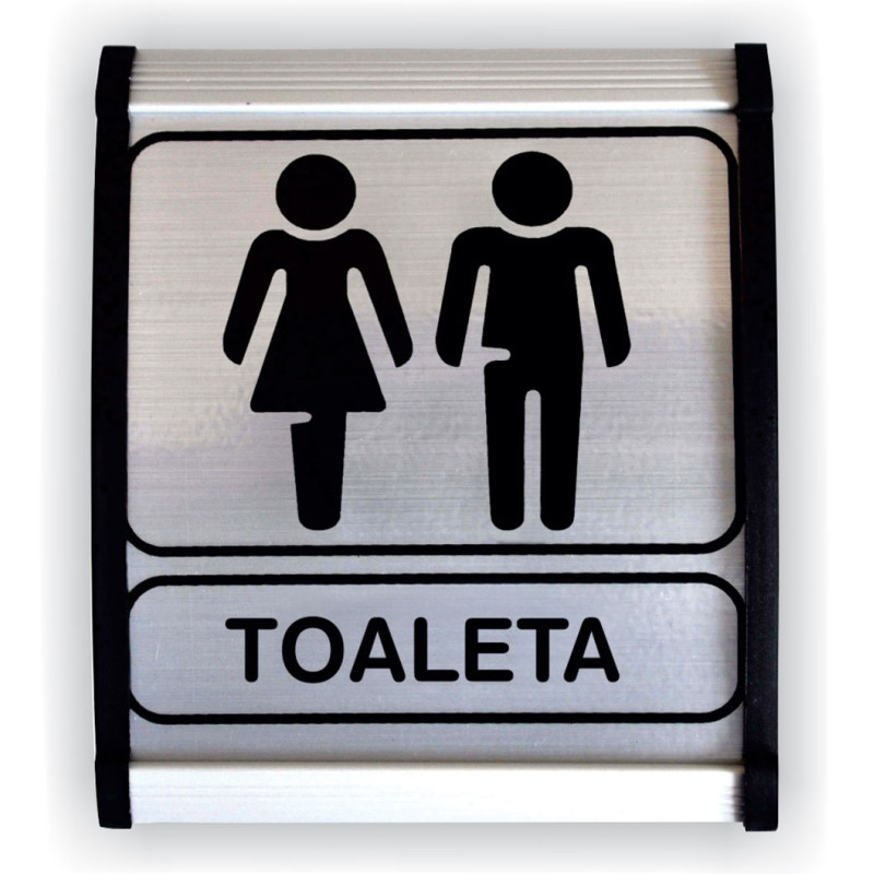 Indicator semnalizare Toaleta mixta, aluminiu, 12 x 10 cm