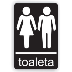 Indicator semnalizare Toaleta mixta,  PVC, 14 x 10 cm