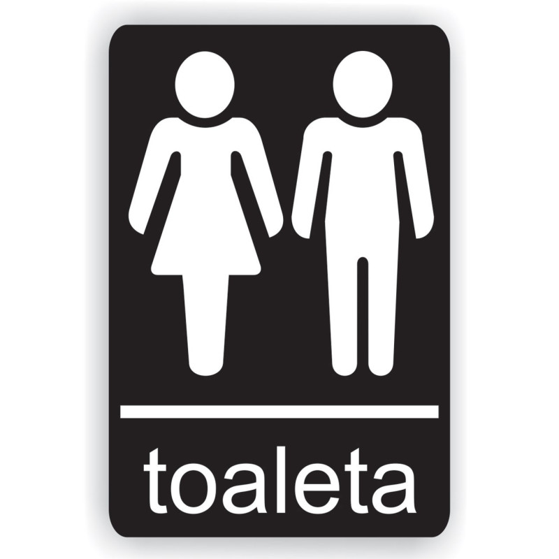 Indicator semnalizare Toaleta mixta,  PVC, 14 x 10 cm