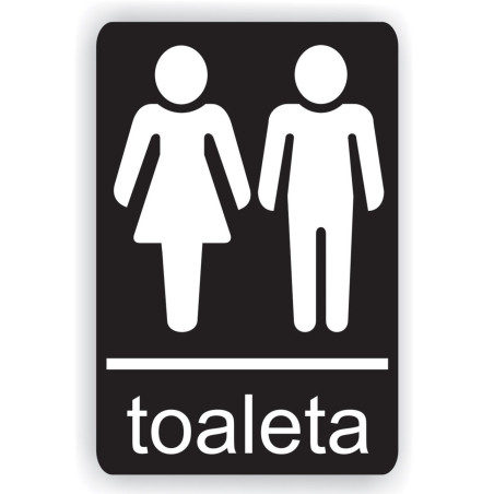 Indicator semnalizare Toaleta mixta,  PVC, 14 x 10 cm
