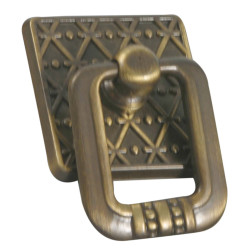 Inel tragator, din zamac, finisaj alamit antic, 36 x 35 mm