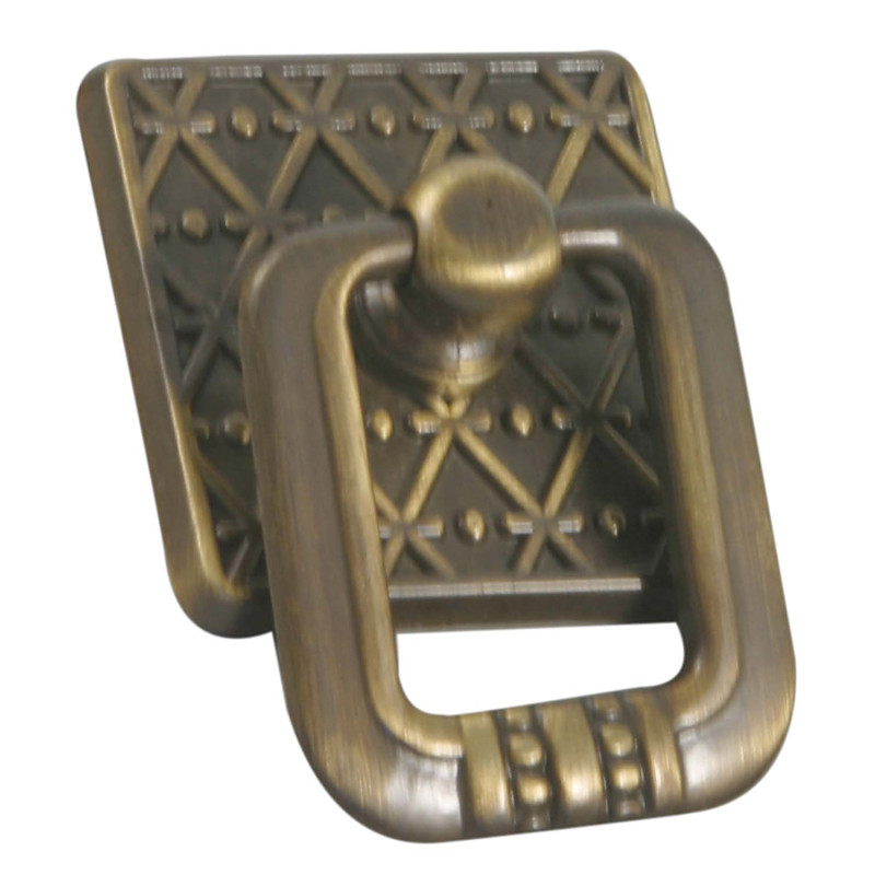 Inel tragator, din zamac, finisaj alamit antic, 36 x 35 mm Inel tragator, din zamac, finisaj alamit antic, 36 x 35 mm