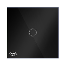 Intrerupator touch simplu cu indicator luminos, PNI SH121, incastrat, negru