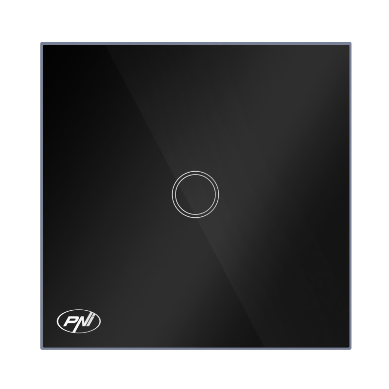 Intrerupator touch simplu cu indicator luminos, PNI SH121, incastrat, negru