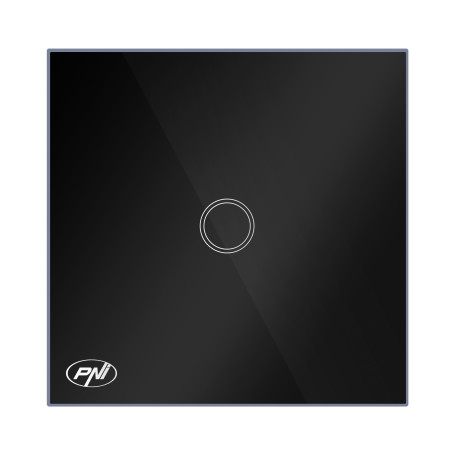 Intrerupator touch simplu cu indicator luminos, PNI SH121, incastrat, negru