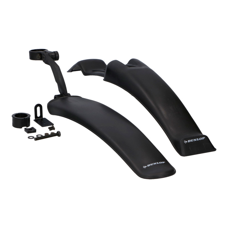 Kit aparatori noroi pentru bicicleta, Dunlop, plastic, negru, 24-26 inch, set 2 buc