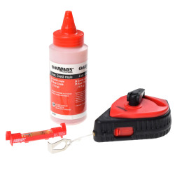 Kit pentru masuratori, trasator 30 m + creta rosie + mininivela, 75 mm