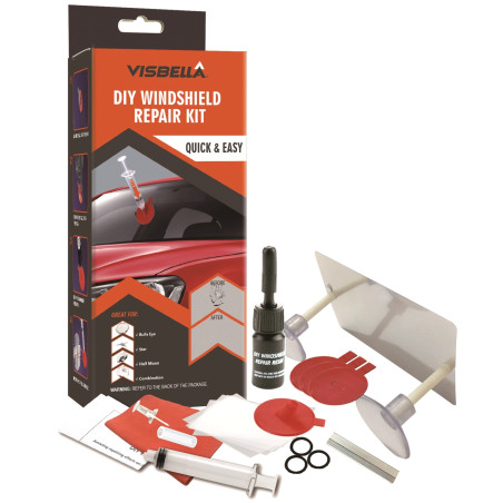Kit reparatie parbriz auto, Visbella 6970625540837, 15 elemente