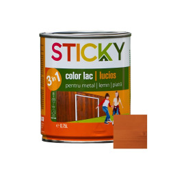 Lac alchidic pentru lemn / metal / piatra, Sticky, castan, interior /exterior, 0.75 L
