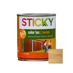 Lac alchidic pentru lemn / metal / piatra, Sticky, incolor, interior / exterior, 0.75 L