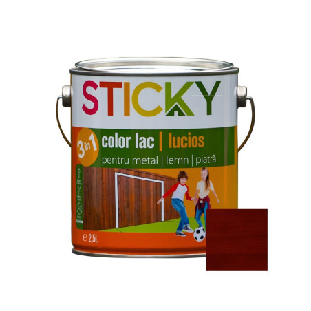 Lac alchidic pentru lemn / metal / piatra, Sticky, palisandru, interior /exterior, 2.5 L