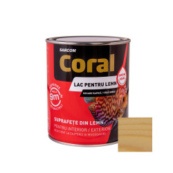 Lac pentru lemn, Coral, incolor, pe baza de apa, interior / exterior, 0,75 L