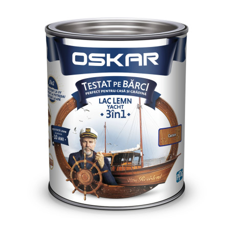 Lac pentru lemn Oskar Yacht, castan, interior / exterior, 0.75 L