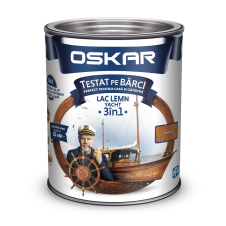 Lac pentru lemn Oskar Yacht, castan, interior / exterior, 2.5 L