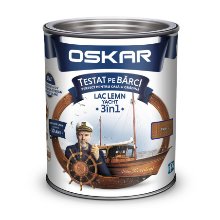 Lac pentru lemn Oskar Yacht, stejar, interior / exterior, 2.5 L