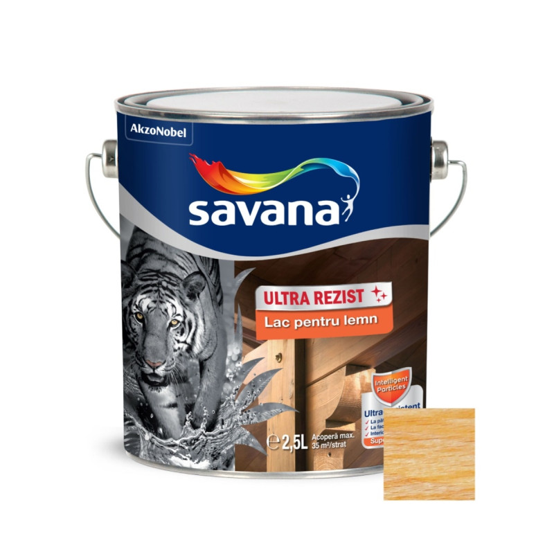 Lac pentru lemn Savana Ultra Rezist, incolor, interior / exterior, 2.5 L