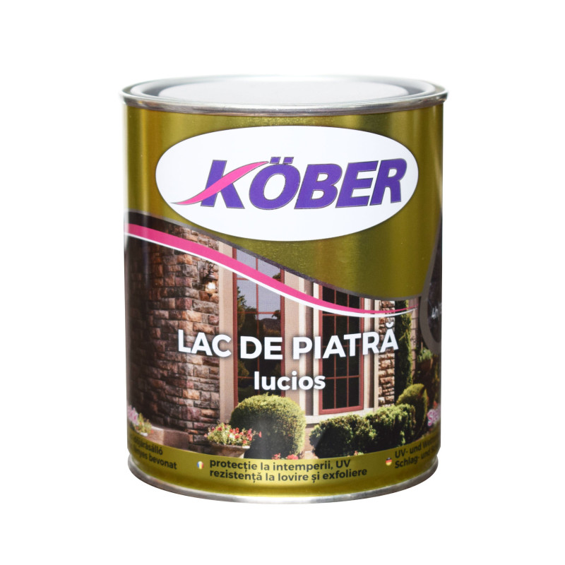 Lac pentru piatra Kober Ideal, interior / exterior, maro, 0.75 L