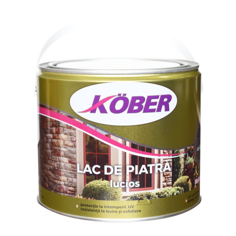 Lac pentru piatra Kober Ideal, interior / exterior, maro, 2.5 L