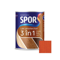 Lac protector 3 in 1 pentru lemn, Spor, cires, lucios, interior / exterior, 0.75 L