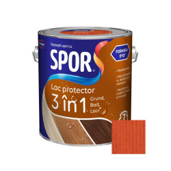 Lac protector 3 in 1 pentru lemn, Spor, cires, lucios, interior / exterior, 2.5 L