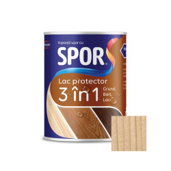 Lac protector 3 in 1 pentru lemn, Spor, incolor, mat, interior / exterior, 0.75 L