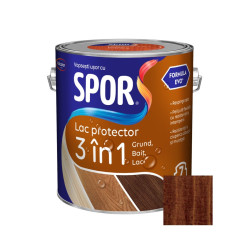 Lac protector 3 in 1 pentru lemn, Spor, palisandru, lucios, interior / exterior, 2.5 L