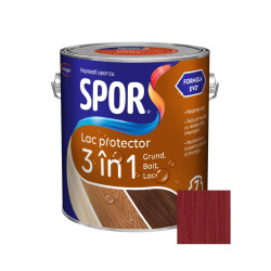 Lac protector 3 in 1 pentru lemn, Spor, visin, lucios, interior / exterior, 2.5 L