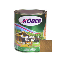 Lac / lazura 3 in 1 pentru lemn, Kober Ecolasure Extra, alun, pe baza de apa, interior / exterior, 0.75 L