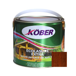 Lac / lazura 3 in 1 pentru lemn, Kober Ecolasure Extra, castan, pe baza de apa, interior / exterior, 2.5 L