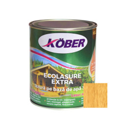 Lac / lazura 3 in 1 pentru lemn, Kober Ecolasure Extra, stejar deschis, pe baza de apa, interior / exterior, 0.75 L