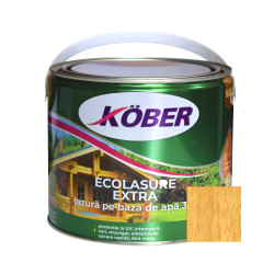 Lac / lazura 3 in 1 pentru lemn, Kober Ecolasure Extra, stejar deschis, pe baza de apa, interior / exterior, 2.5 L