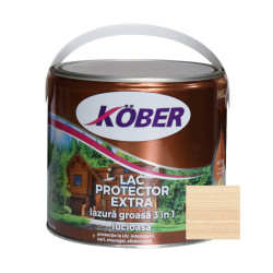 Lac / lazura groasa pentru lemn, Kober Extra 3 in 1, incolor, interior / exterior, 2.5 L