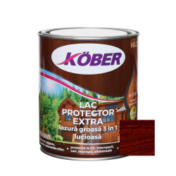 Lac / lazura groasa pentru lemn, Kober Extra 3 in 1, mahon inchis, interior / exterior, 0.75 L