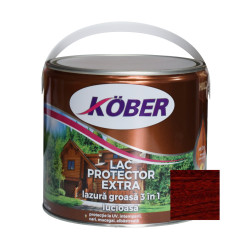 Lac / lazura groasa pentru lemn, Kober Extra 3 in 1, mahon, interior / exterior, 2.5 L