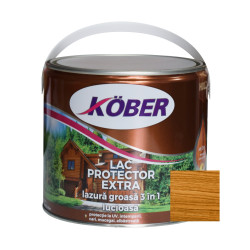 Lac / lazura groasa pentru lemn, Kober Extra 3 in 1, salcam, interior / exterior, 2.5 L