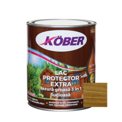 Lac / lazura groasa pentru lemn, Kober Extra 3 in 1, stejar inchis, interior / exterior, 0.75 L