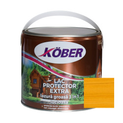 Lac / lazura groasa pentru lemn, Kober Extra 3 in 1, stejar, interior / exterior, 2.5 L