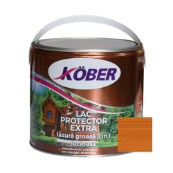 Lac / lazura groasa pentru lemn, Kober Extra 3 in 1, tec, interior / exterior, 2.5 L