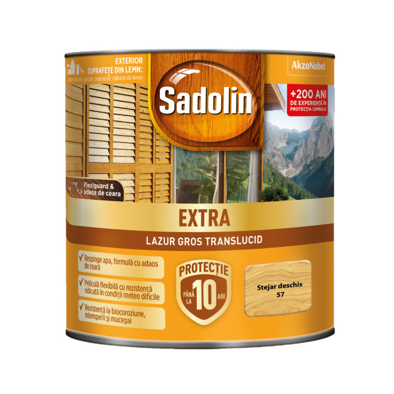 Lac / lazura pentru lemn Sadolin Extra, stejar deschis, exterior, 0.75 L