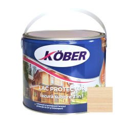 Lac / lazura subtire 2 in 1 pentru lemn, Kober, incolor, interior / exterior, 2.5 L