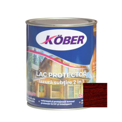 Lac / lazura subtire 2 in 1 pentru lemn, Kober, mahon, interior / exterior, 0.75 L