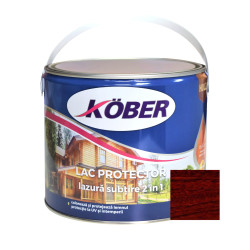 Lac / lazura subtire 2 in 1 pentru lemn, Kober, mahon, interior / exterior, 2.5 L