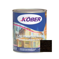 Lac / lazura subtire 2 in 1 pentru lemn, Kober, wenge, interior / exterior, 0.75 L